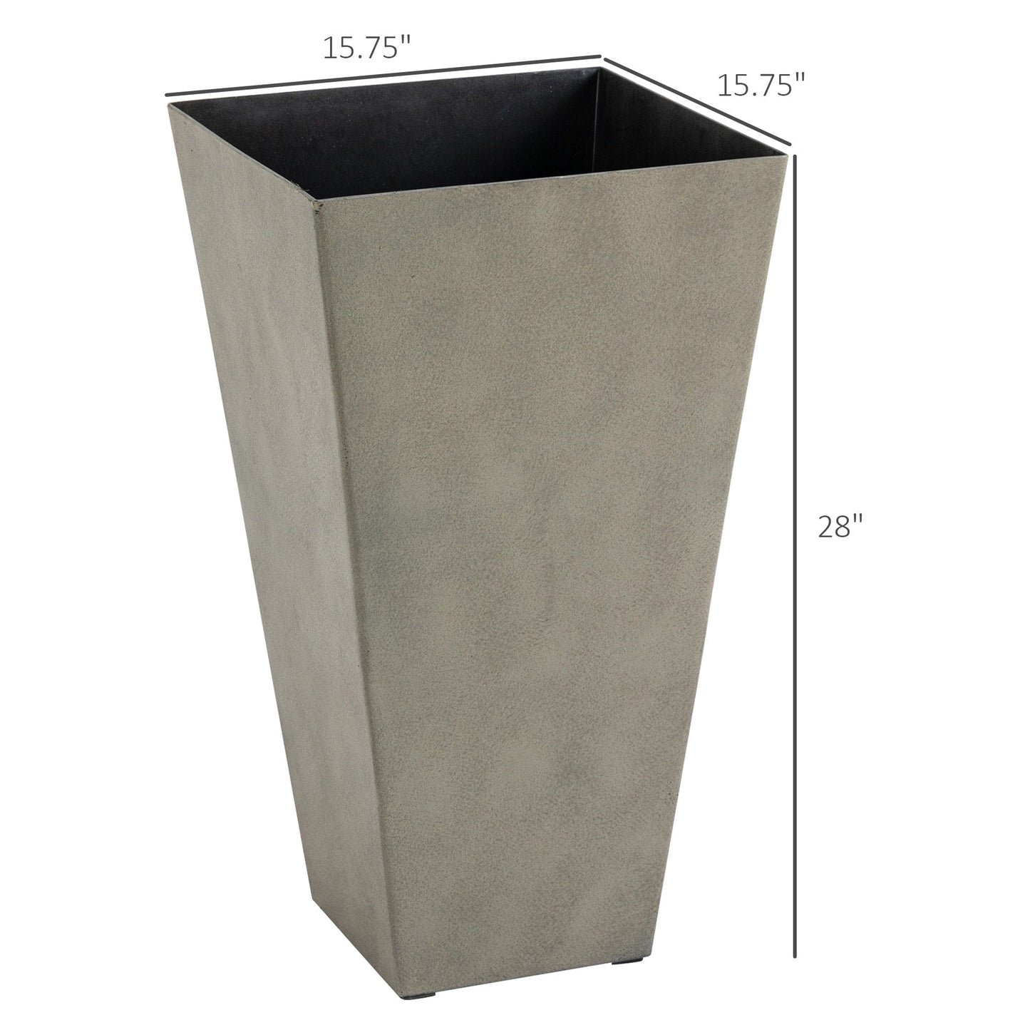 28" Set of 3 Large Outdoor & Indoor Plastic Garden Planters