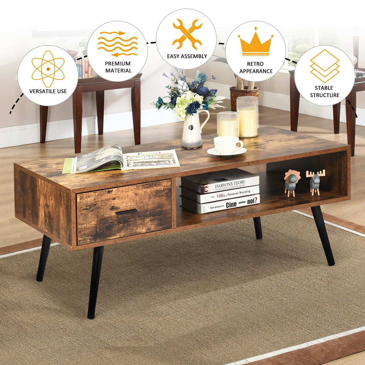 Retro Coffee Table Mid Century Modern Style