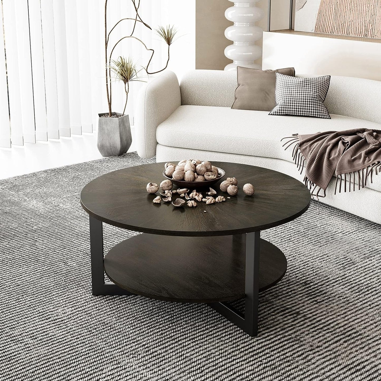 Round Coffee Table Solid Wood