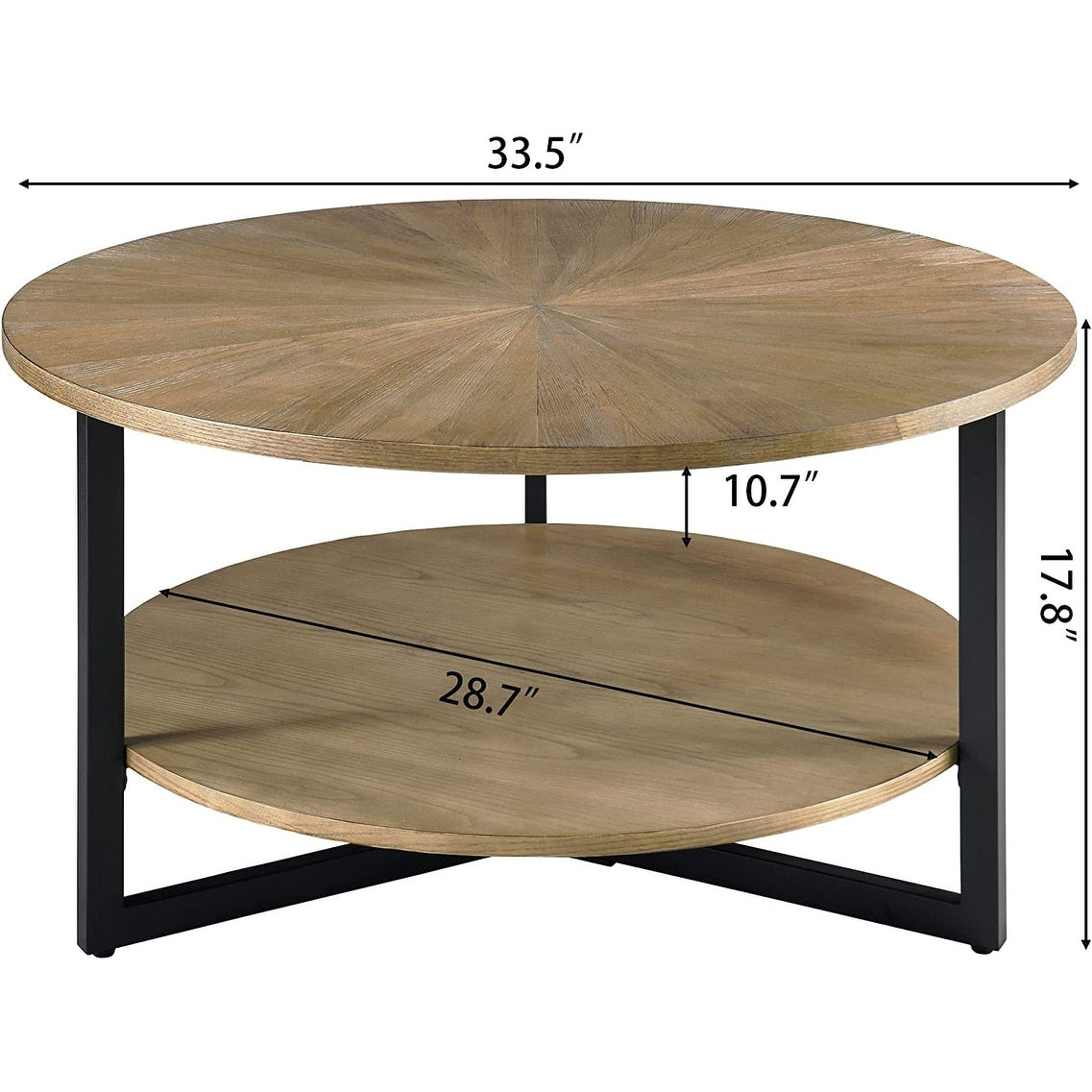 Round Coffee Table Solid Wood