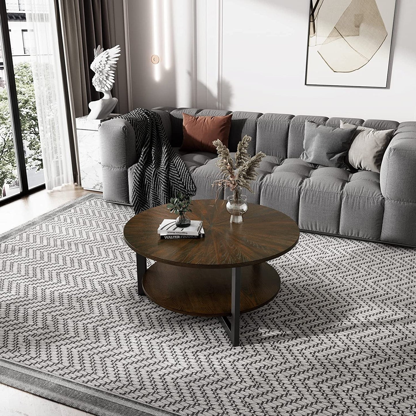 Round Coffee Table Solid Wood