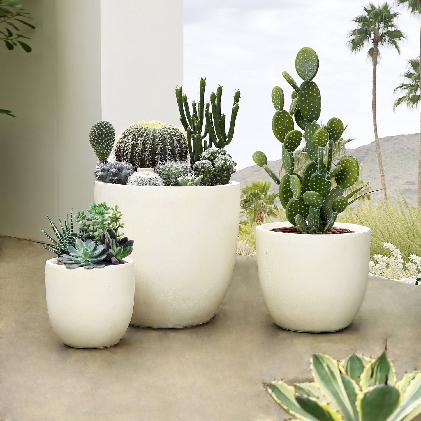 Tapered Fiberstone Planter