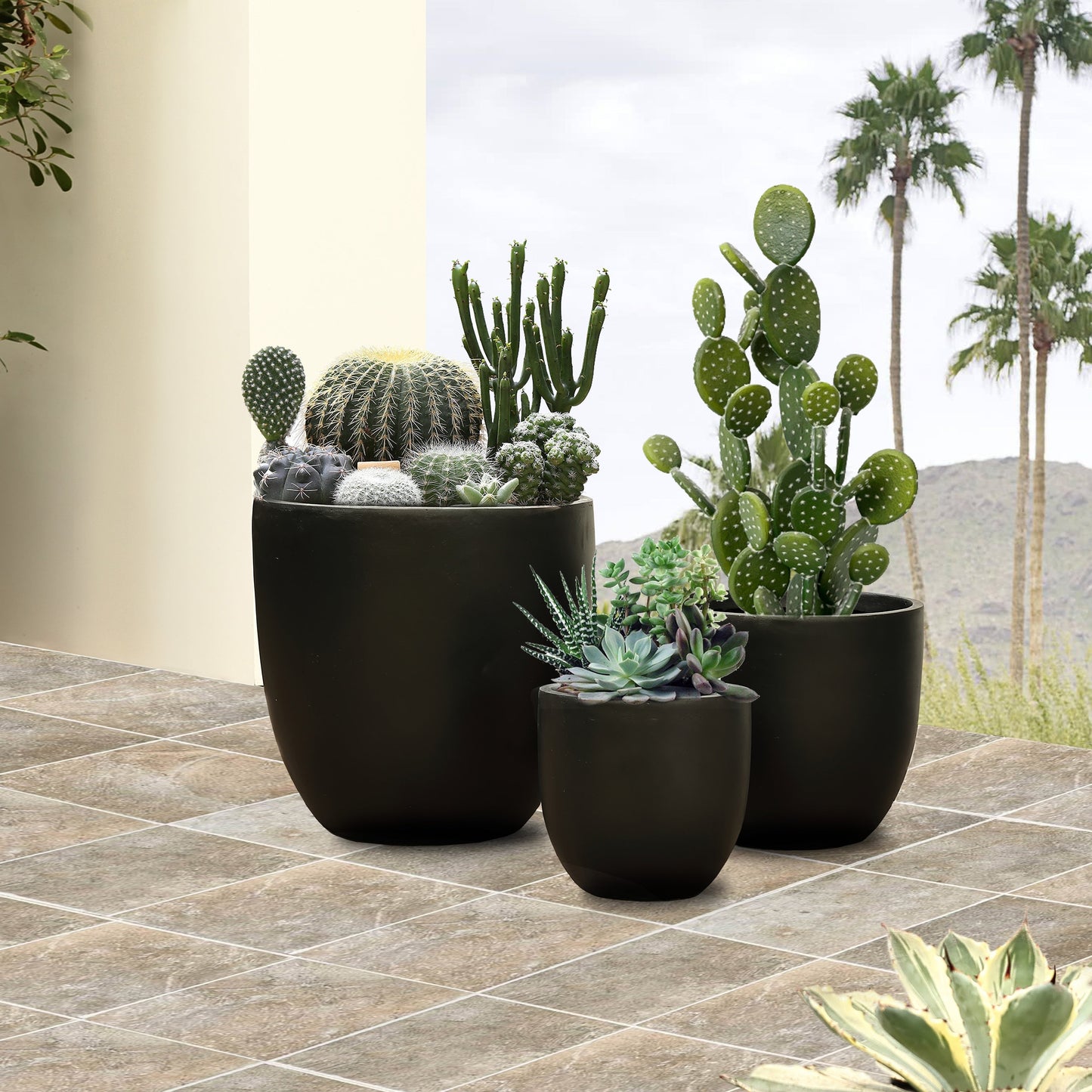 Tapered Fiberstone Planter