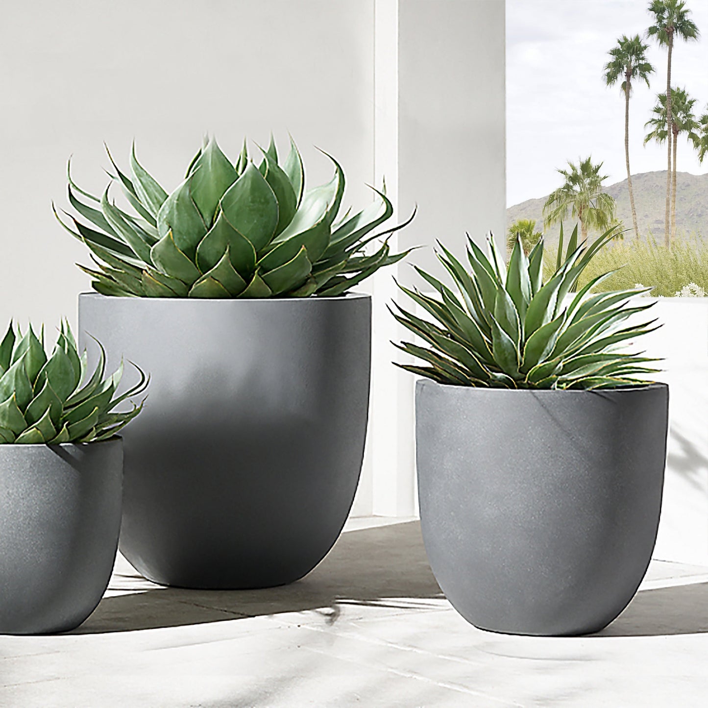 Tapered Fiberstone Planter