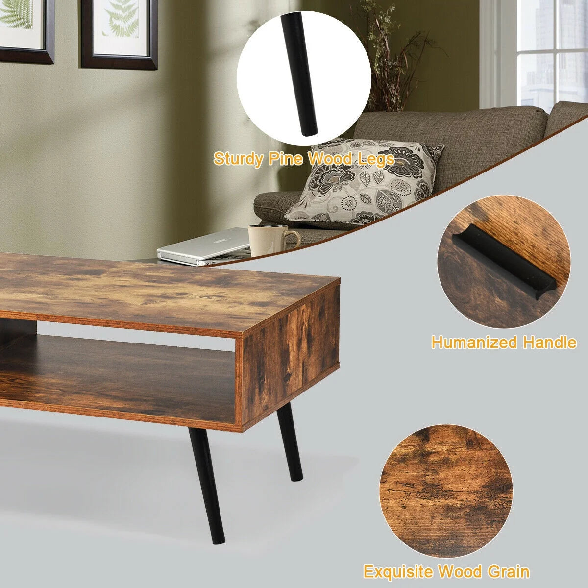 Retro Coffee Table Mid Century Modern Style